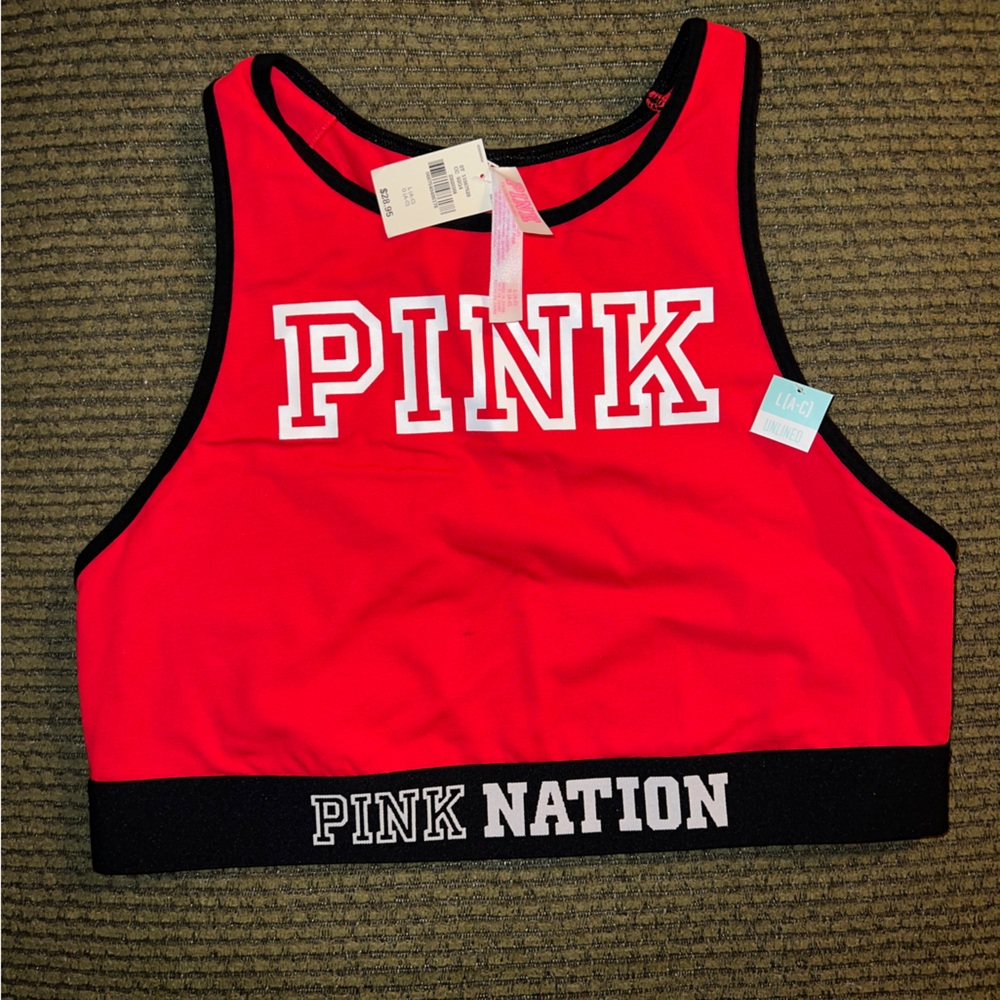 PINK Victoria’s Secret- crop sport bra - Size Large NWT
